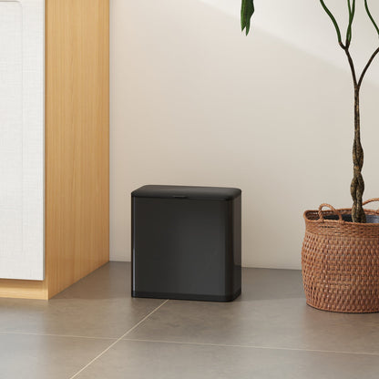 HOMCOM 8L Hanging Kitchen Bin, Rubbish bin with Lid and Removable Inner Bucket for Kitchen Cabinet Door, Under Sink, Office