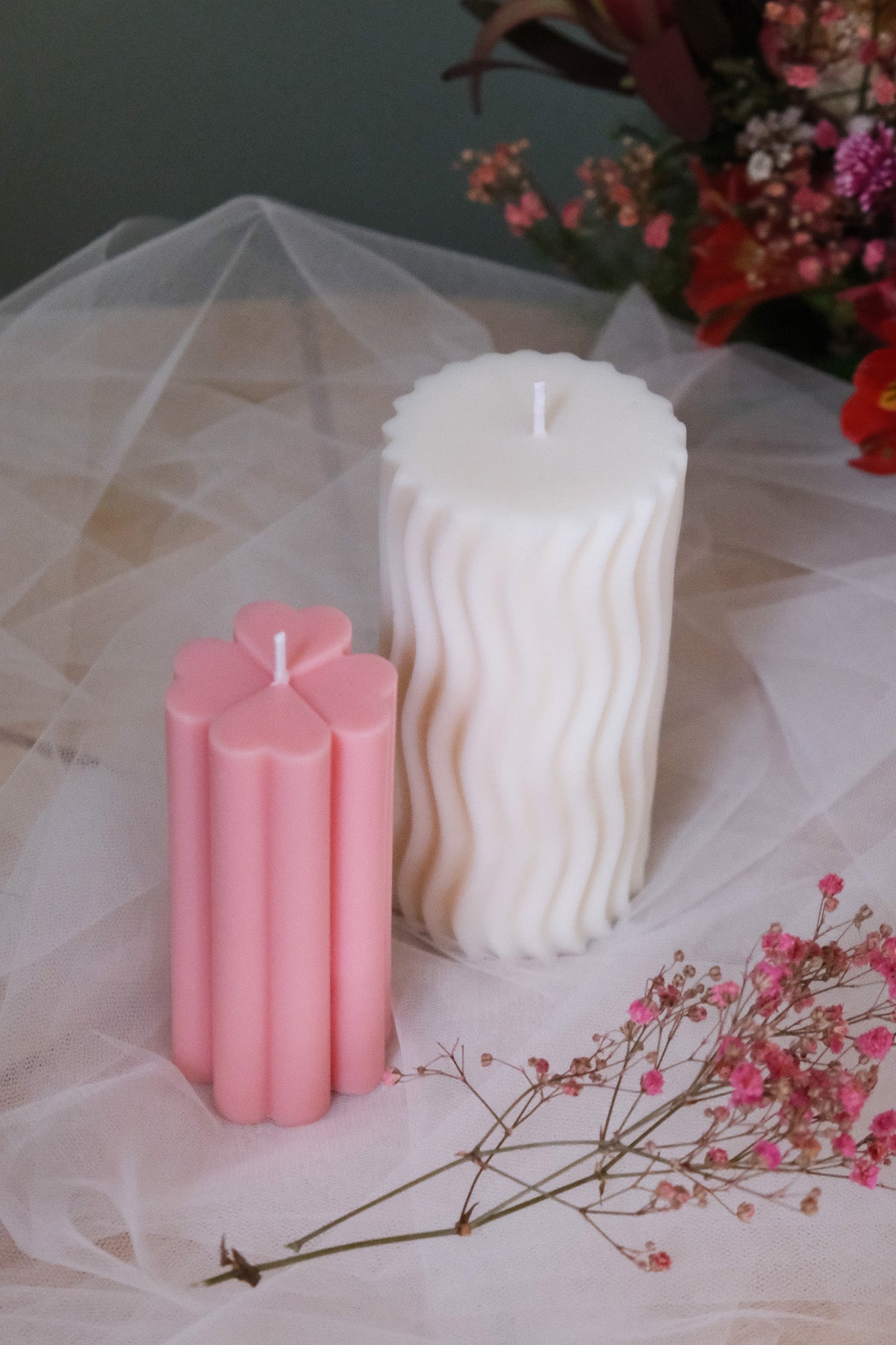 Cherry Blossom Pillar Candle