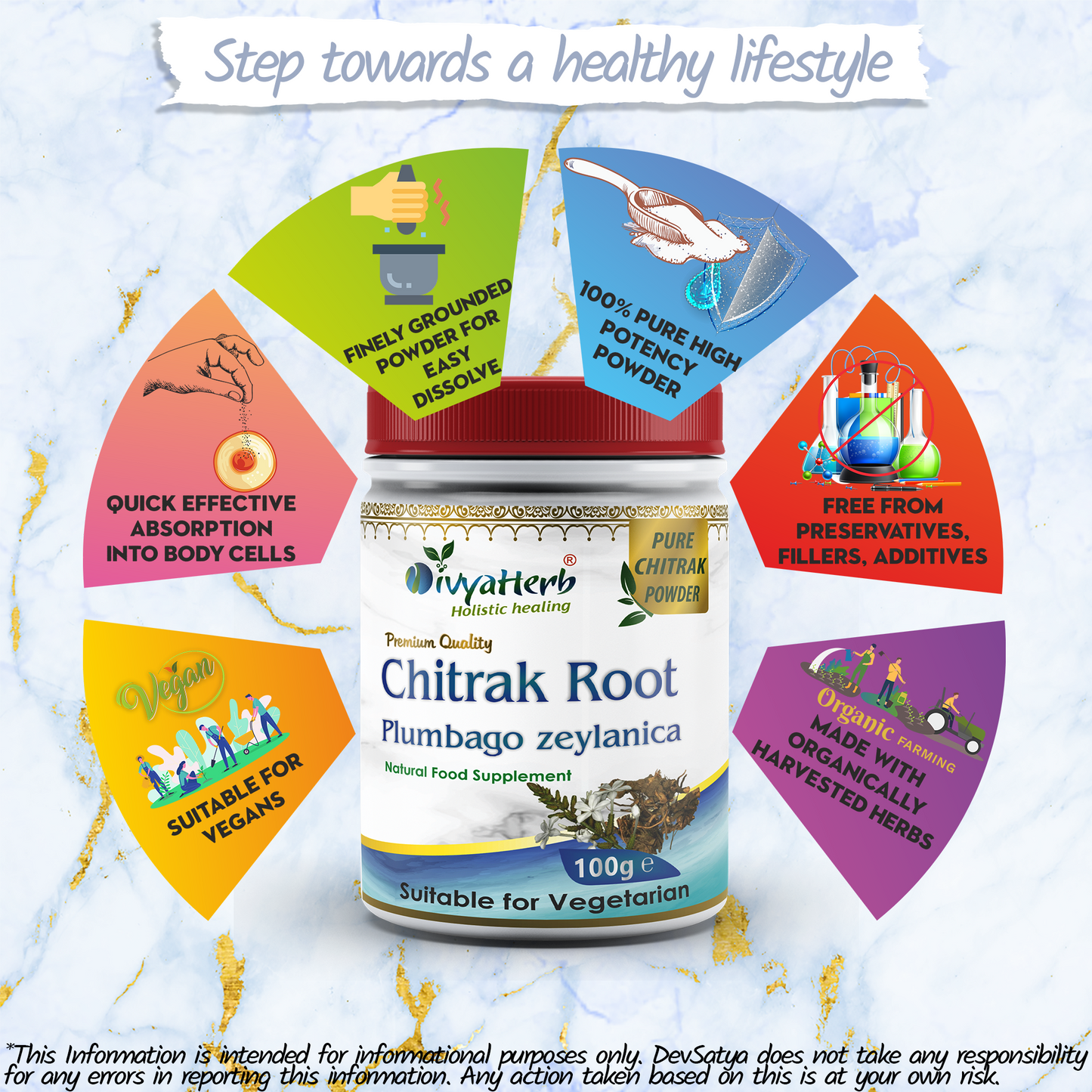 DivyaHerb Chitrak Root Powder 100 gram - Daily Wellness Support