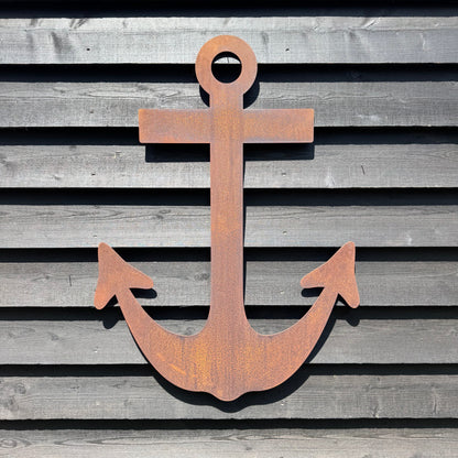 Large Rusty Metal Anchor Wall Decoration