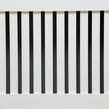 HOMCOM Slatted Radiator Cover Painted Cabinet MDF Lined Grill in White (172L x 19W x 81H cm)