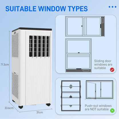 HOMCOM 9,000 BTU App-Controlled Mobile Air Conditioner, 20m\'c2\'b2 Radius - White