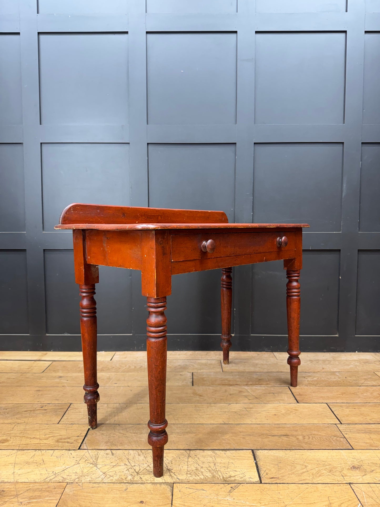 Antique Victorian Pine Writing Table Desk Console Side Table / Wash Stand