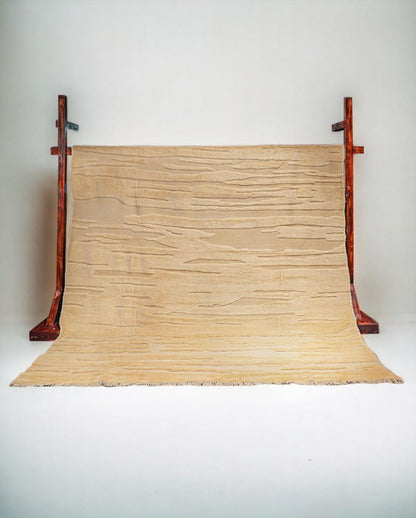 Snugly Textured Berber Wool Rug - 278 x 257 cm