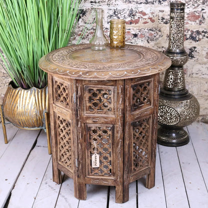 Damodar Large Hand Carved Side Table