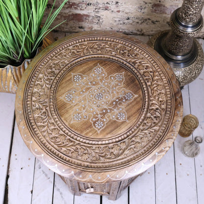 Damodar Large Hand Carved Side Table