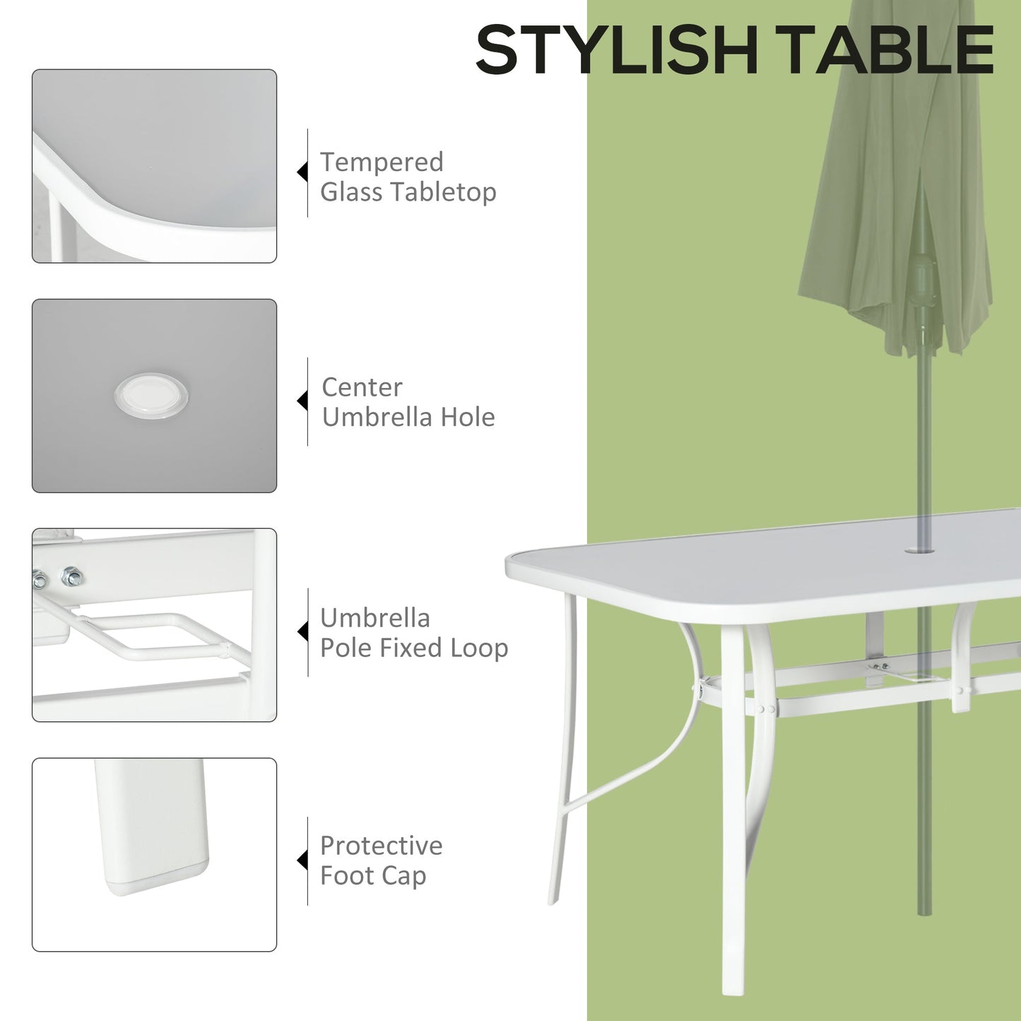 Outsunny Seven-Piece Outdoor Dining Set - Grey