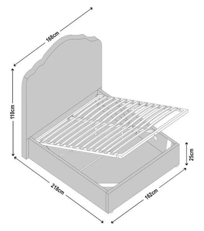 The Diaz Beige 5 FT King Storage Bed