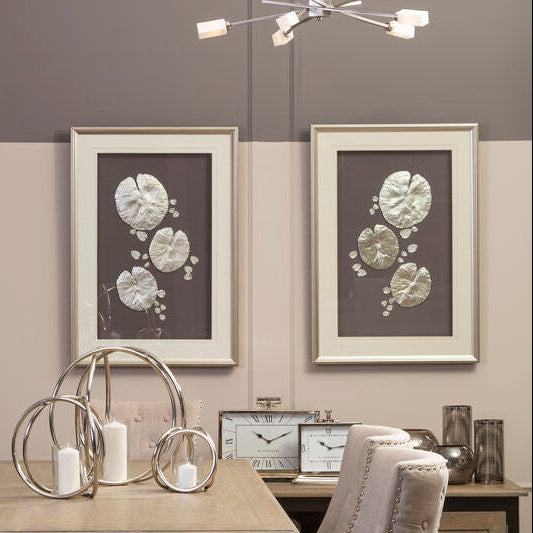 Silver Leaf Design Framed Wall Art | Nason