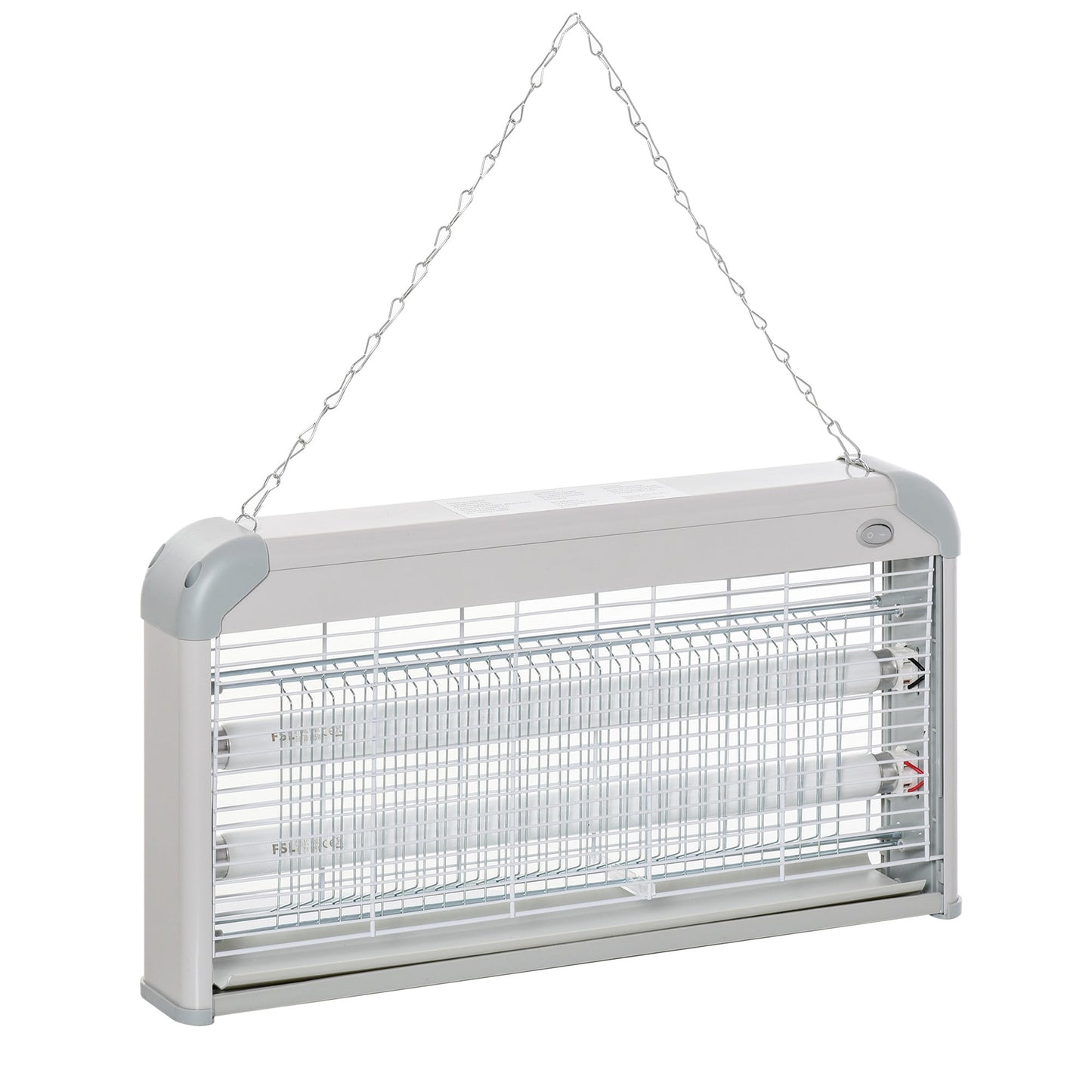 Outsunny Wall Hanging Bug Zapper, 30W Electric Fly Zapper Mosquito Killer, 60㎡ Coverage Insect Killer, Indoor Outdoor Use, Grey