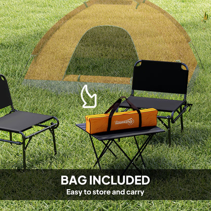 Outsunny 2 Person Camping Tent, Dome Tent with Zipped Doors, Storage Pocket, Portable Handy Bag, Orange