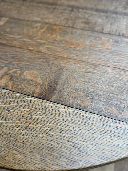 Antique Solid Oak Drop-Leaf Dining Table / Extending Table / Antique Sideboard