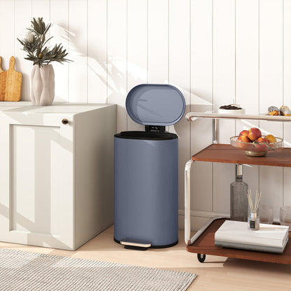 HOMCOM 30 L Modern Curved Kitchen Bin - Grey