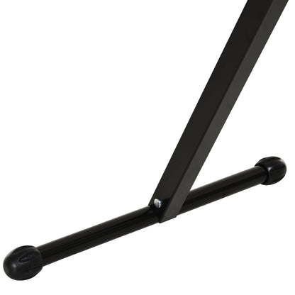HOMCOM Set of 2 Folding Roller Stand, Material Support Pedestal with Ball Bearing Roller Height Adjustable Portable, Metal Construction, Black