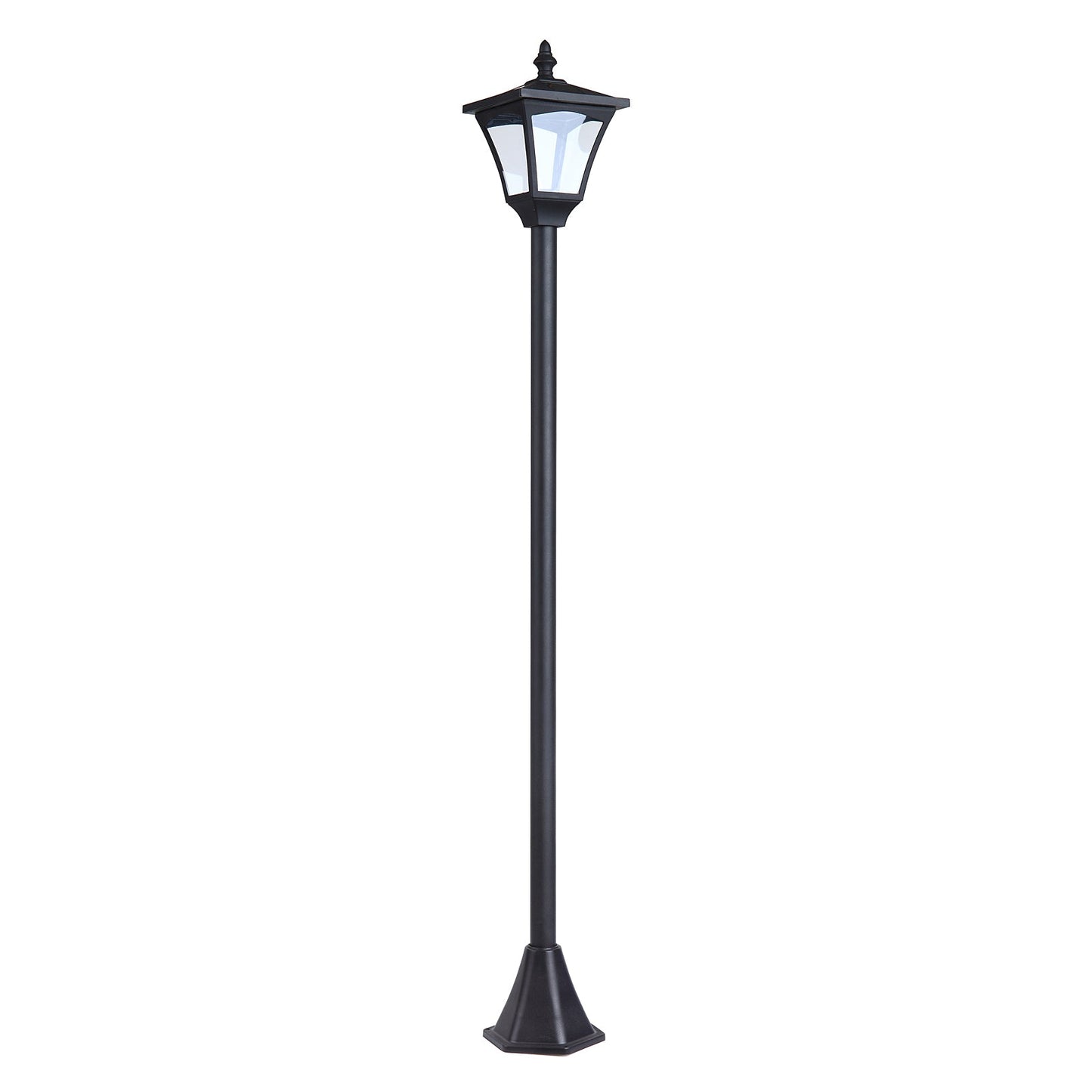 Outsunny Outdoor Garden Solar Post Lamp Photosensitive LED Lantern Bollard Pathway 1.2M Tall – Black