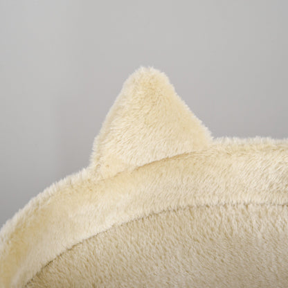 PawHut 104 cm Cat Tree, Cat Condo Tree Tower, Cat Activity Centre with Scratching Posts, Plush Perch, Hanging Ball - Cream White