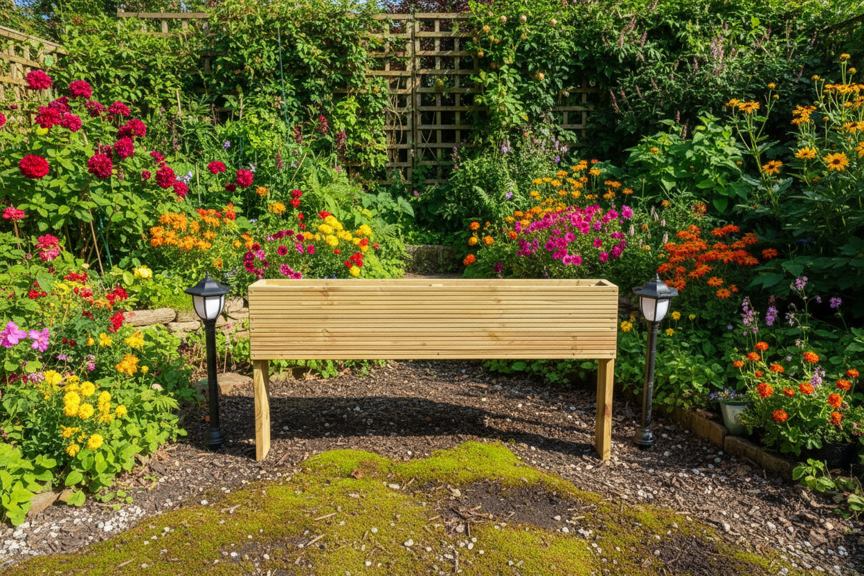 Extra Deep Raised wooden decking planter