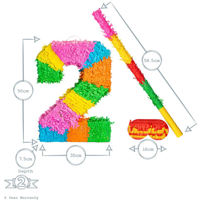 Large Number 2 Pinata Party Set