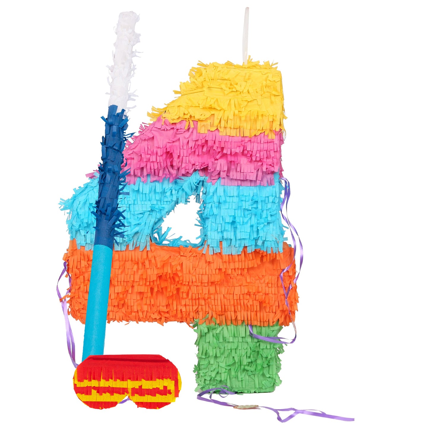 Large Number 4 Pinata Party Set
