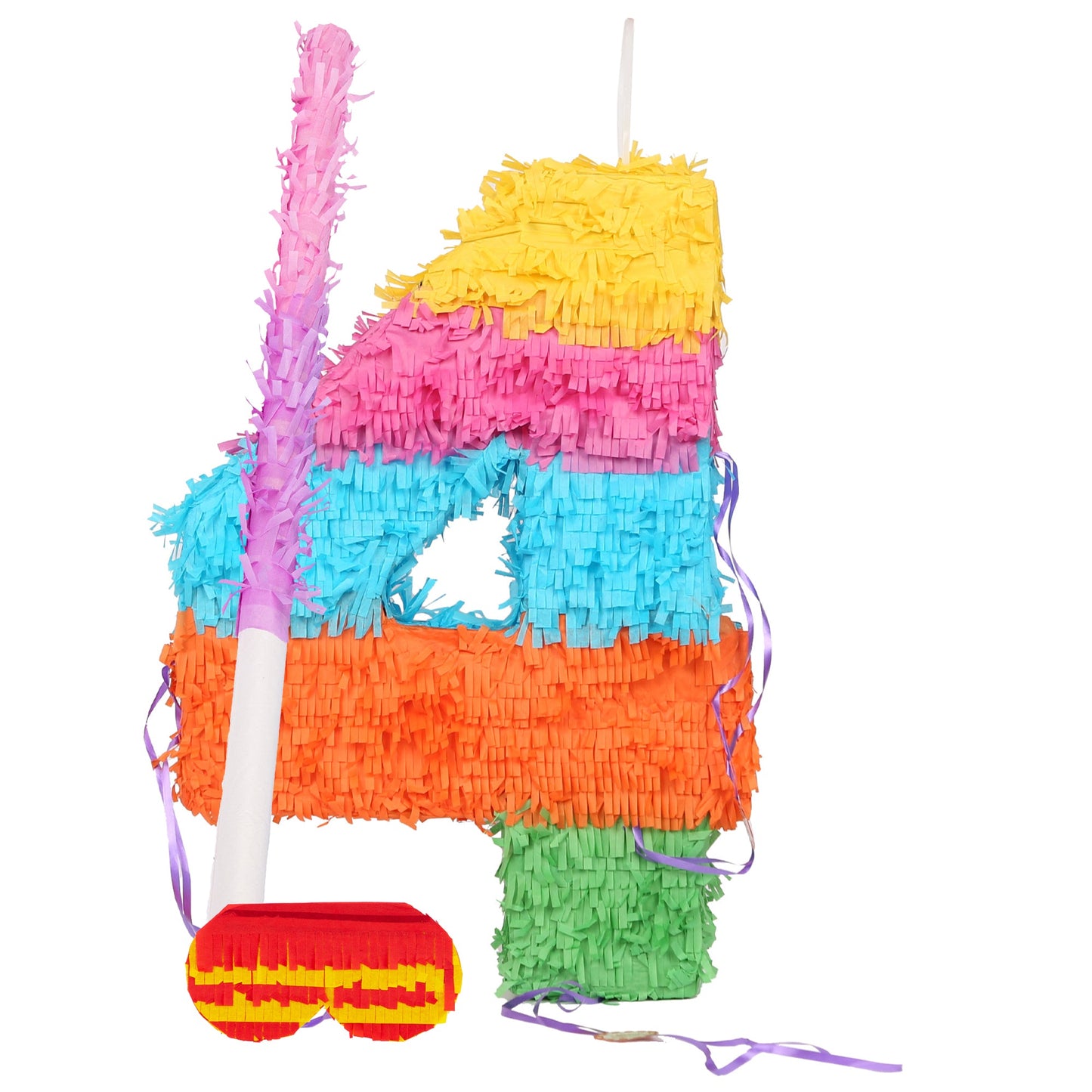 Large Number 4 Pinata Party Set