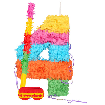 Large Number 4 Pinata Party Set