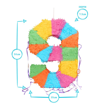 Large Number 9 Pinata Party Set