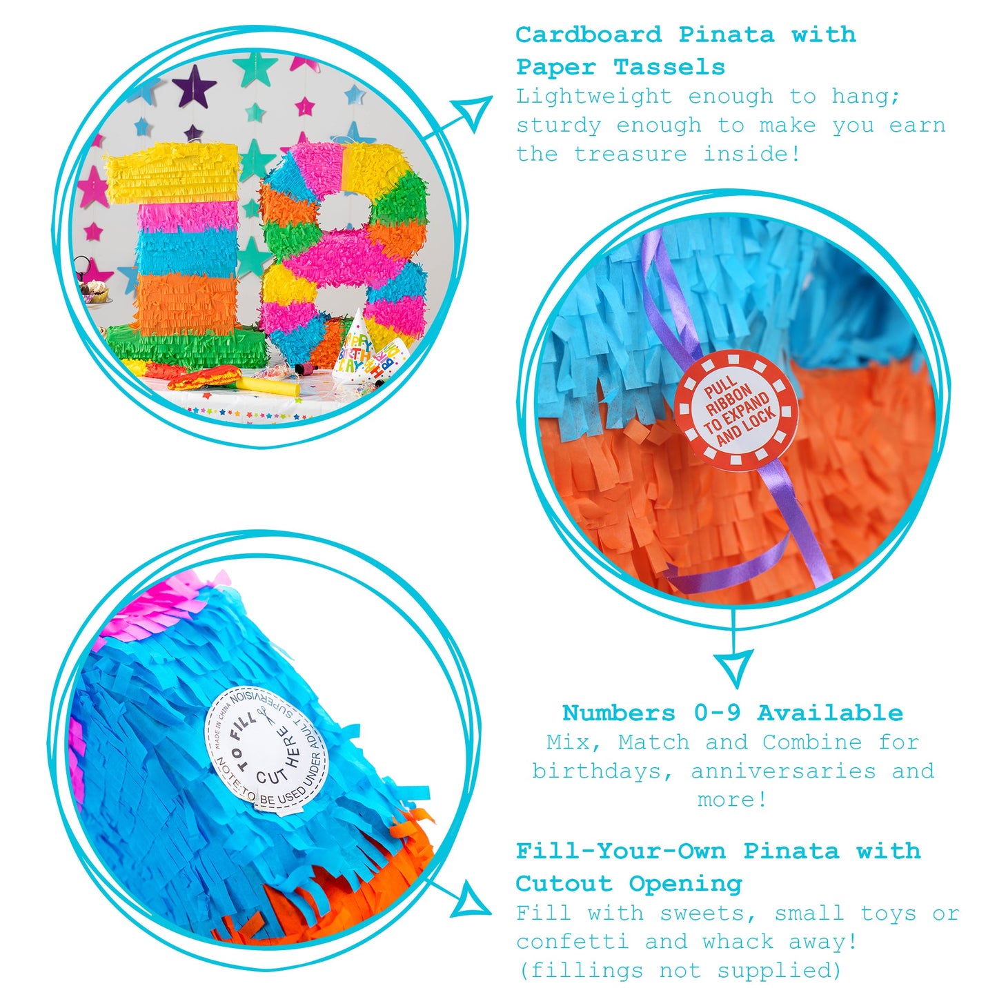 Large Number 9 Pinata Party Set