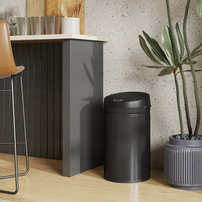 HOMCOM 30L Stainless Steel Sensor Bin - Black