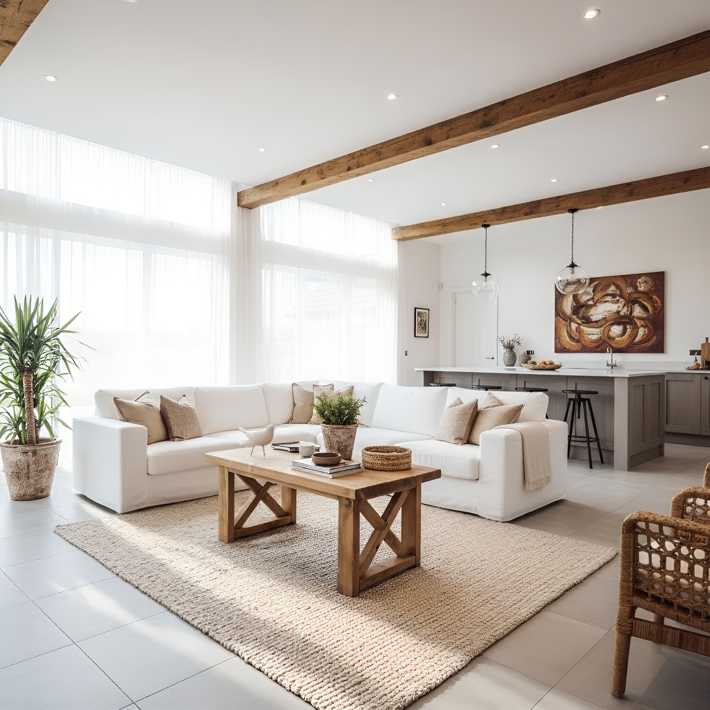 Farmhouse Coffee Table With X Legs