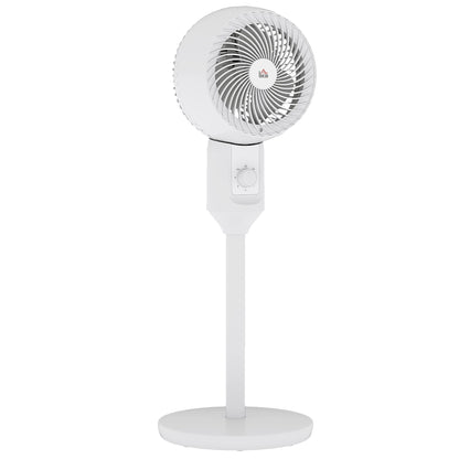HOMCOM 9'' Air Circulator Fan 3 Speed, 70\'c2\'b0 Oscillation 90\'c2\'b0 Vertical Tilt, Carry Handle, Pedestal Fan, Pedestal Fan for Living Room, Bedroom, Office, White