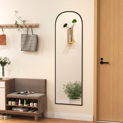 HOMCOM 165cm Aluminium Frame Standing Mirror - Black