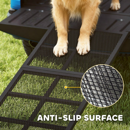 PawHut 191 x 50cm Dog Ramp for Car, Extra Long Pet Stairs with Non-Slip Surface, for Large Dogs, Black