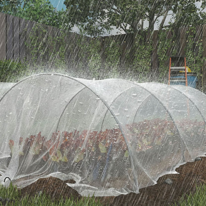 Outsunny 4 x 6m Waterproof Tarpaulin, Heavy Duty 140GSM Tear-Resistant PE Tarp with Reinforced Grommets, UV Protected Cover