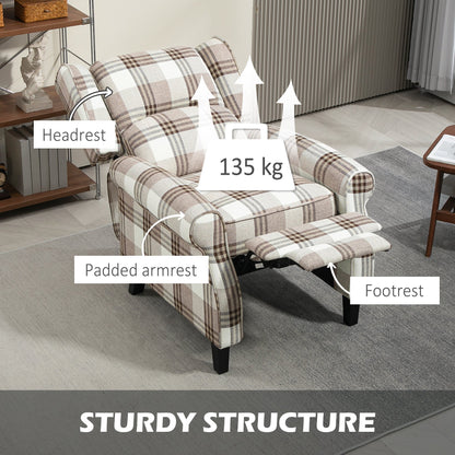 HOMCOM 160\'c2\'b0 Reclining Armchair, with Footrest - Brown