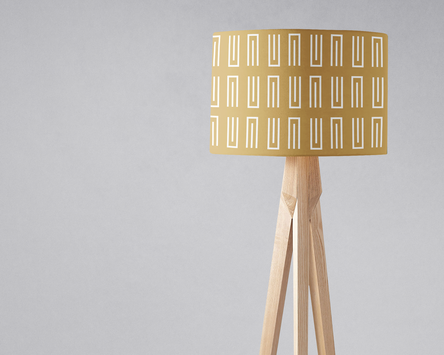 Gold and White Geometric Lampshade