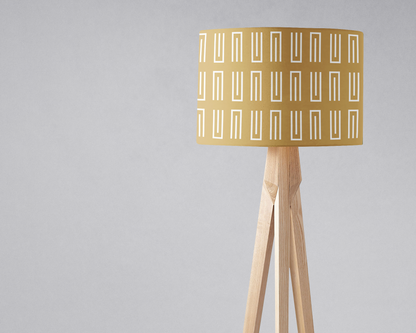 Gold and White Geometric Lampshade