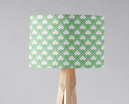 Light Green and White Geometric Tiles Design Lampshade, Ceiling or Table Lamp Shade
