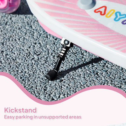 AIYAPLAY Electric Scooter for Kids Ages 4-7, with Auxiliary Rear Wheels, Flashing LED Light and Electric Brake, Kids Electric Scooter for Boys Girls, 6 KM/H & 8 KM, Pink