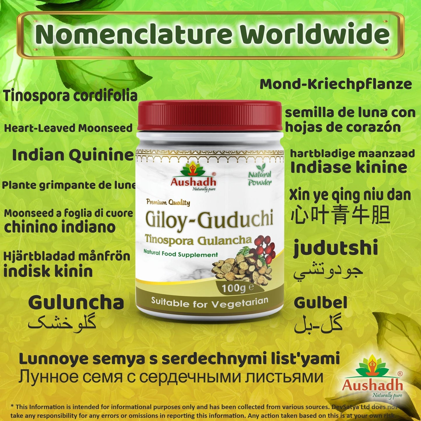 Aushadh Guduchi Powder 100 gram - Daily Wellness Support