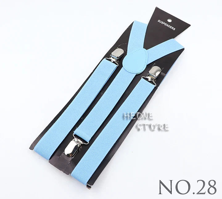 Hot Sale Solid Color Elastic Leather Suspender For Men Women Black Red Sage Green Adjustable Pants Shirt Girl Skirt Accessories