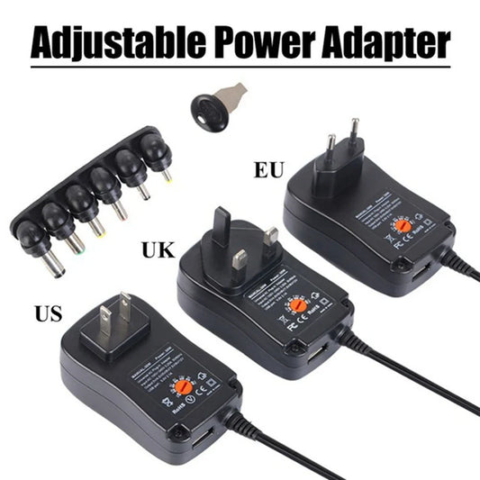 30W Universal AC/DC Adapter Adjustable Power Supply Adaptor Charger 3V 4.5V 5V 6V 7.5V 9V 12V 2.1A For LED Light Bulb Strip CCTV