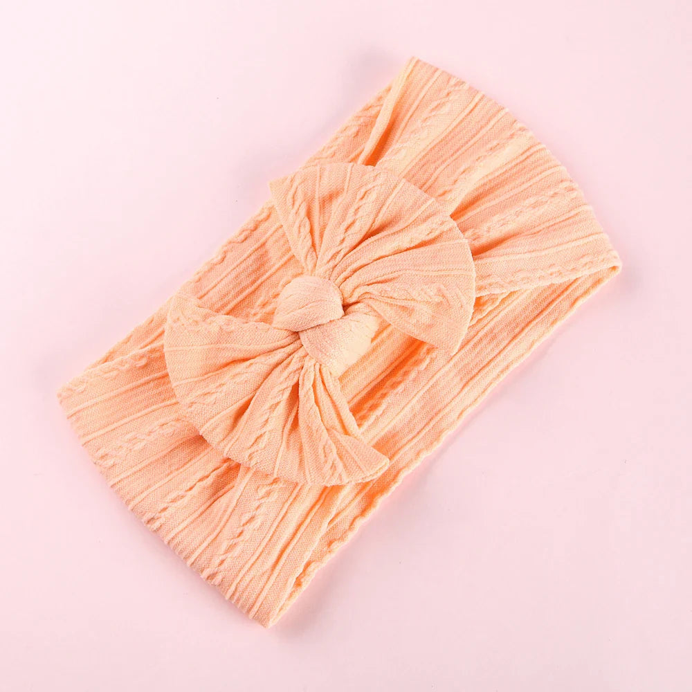 1Pcs Newborn Baby Headband For Girls Elastic Knit Children Turban Baby Bows Soft Nylon Kids Headwear Hair Accessories 32 Colors