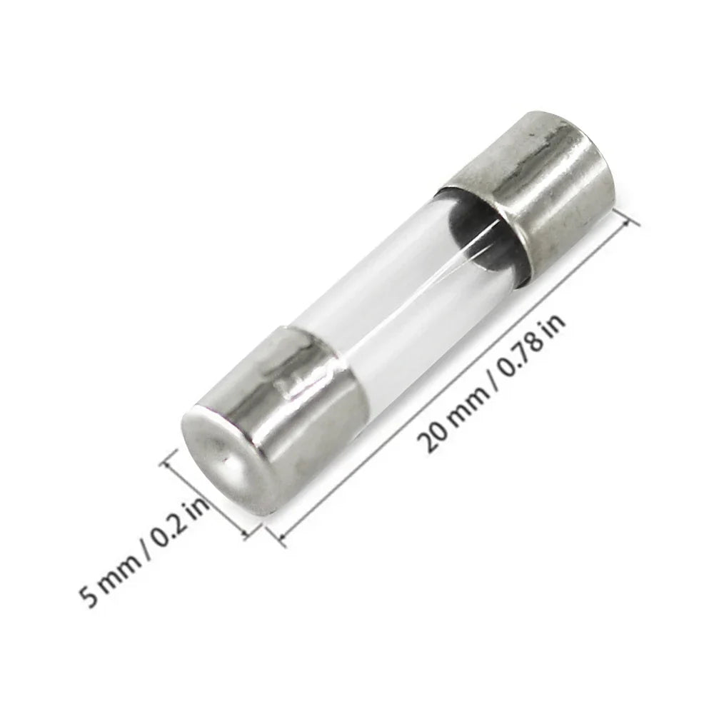 100PCS 5x20mm Fast Glass Fuse Kit In Package 0.2A 0.5A 1A 2A 3A 5A 8A 10A 15A 20A/20V 5*20mm Insurance Tube Package