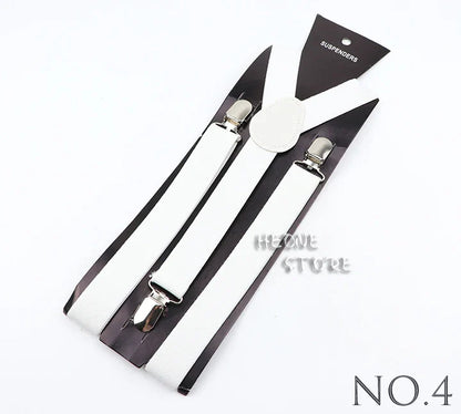 Hot Sale Solid Color Elastic Leather Suspender For Men Women Black Red Sage Green Adjustable Pants Shirt Girl Skirt Accessories