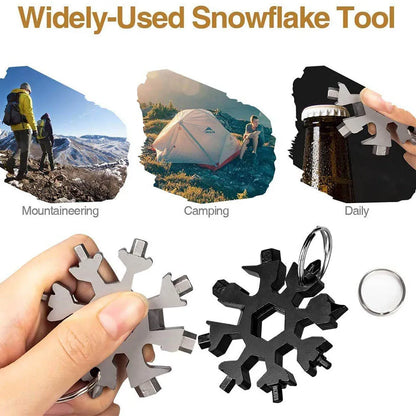 18-in-1 Snowflake Multi Tool Outdoor Camping Travel Camping Adventure Daily Survival Tools Stainless Screwsdriver Bottle Opene