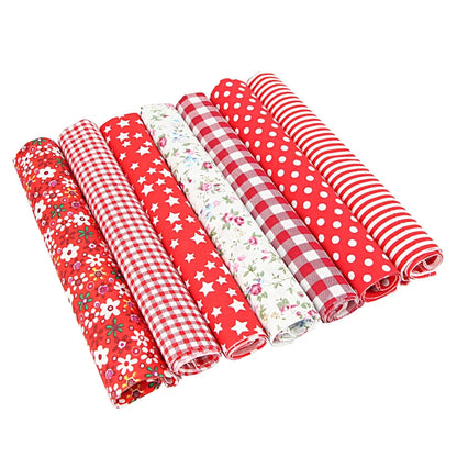 7PCS 25 x 25cm/50 x 50cm Squares Cotton Craft Fabric Cloths for DIY Bundle Patchwork Quilting Sewing Scrapbooking Artcraft
