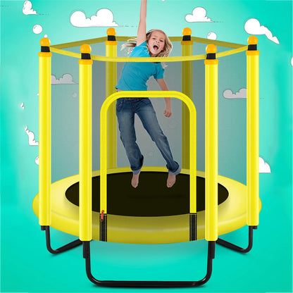 Round Kids Mini Trampoline Enclosure Net Pad Rebounder Outdoor Exercise Home Toys Jumping Bed Safety Net Protection Guard