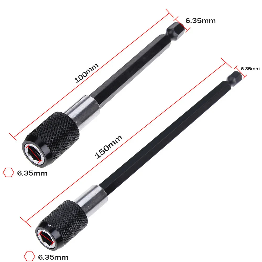 1/4 Inch Hex Shank Quick Release Screwdriver Bit Holder Extension Bar 60mm 100mm 150mm