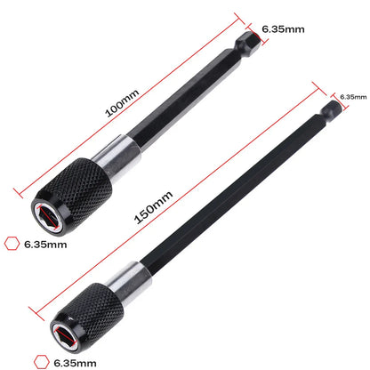1/4 Inch Hex Shank Quick Release Screwdriver Bit Holder Extension Bar 60mm 100mm 150mm