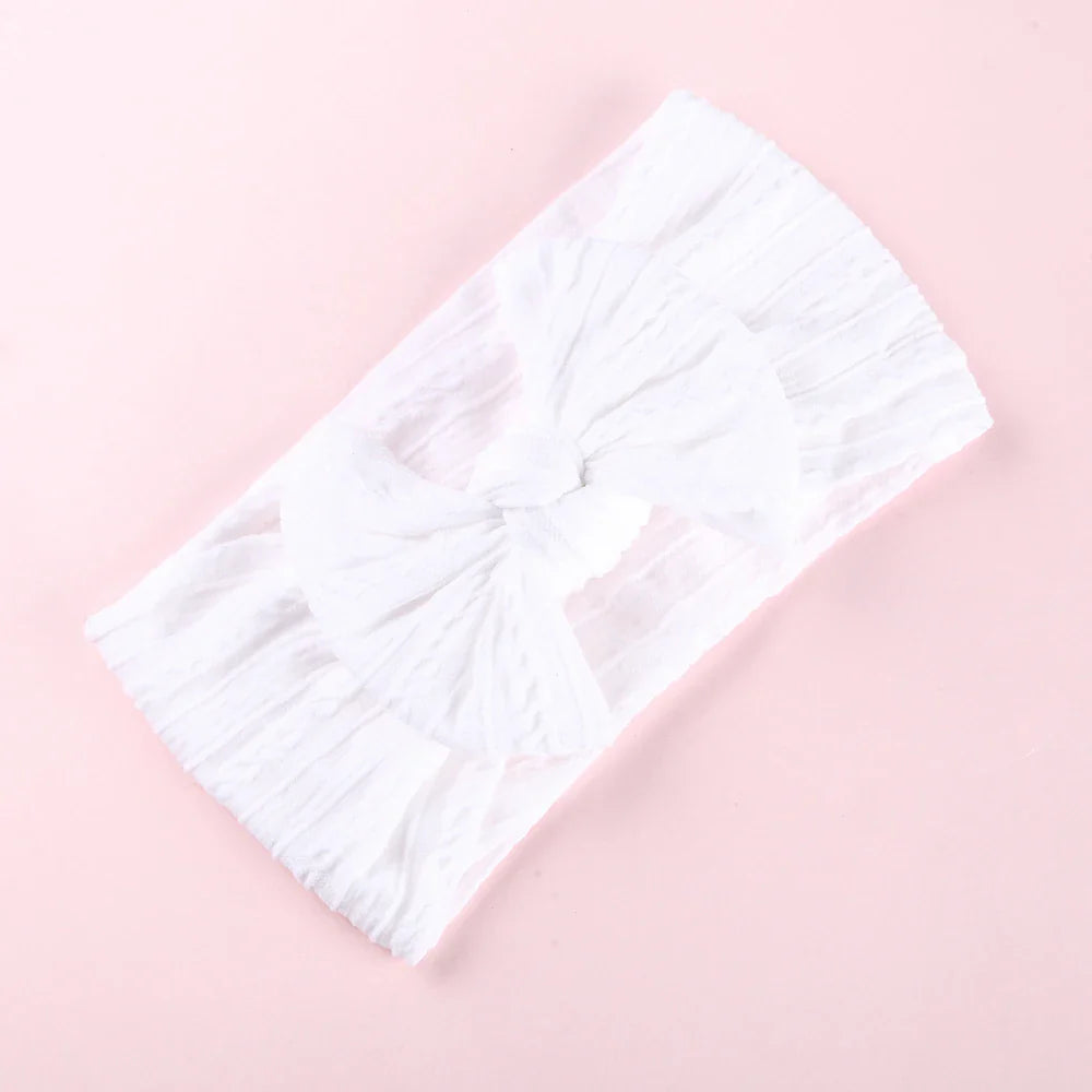 1Pcs Newborn Baby Headband For Girls Elastic Knit Children Turban Baby Bows Soft Nylon Kids Headwear Hair Accessories 32 Colors